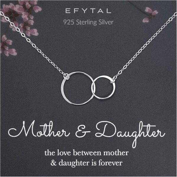 EFYTAL Heartfelt Mother Daughter Necklace Gift Set