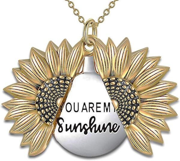 MyLittleSunflower Engraved Sunshine Locket Necklace for Women