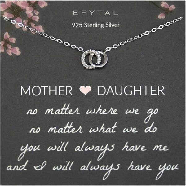 EFYTAL Heartfelt Mother Daughter Necklace Gift